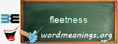 WordMeaning blackboard for fleetness